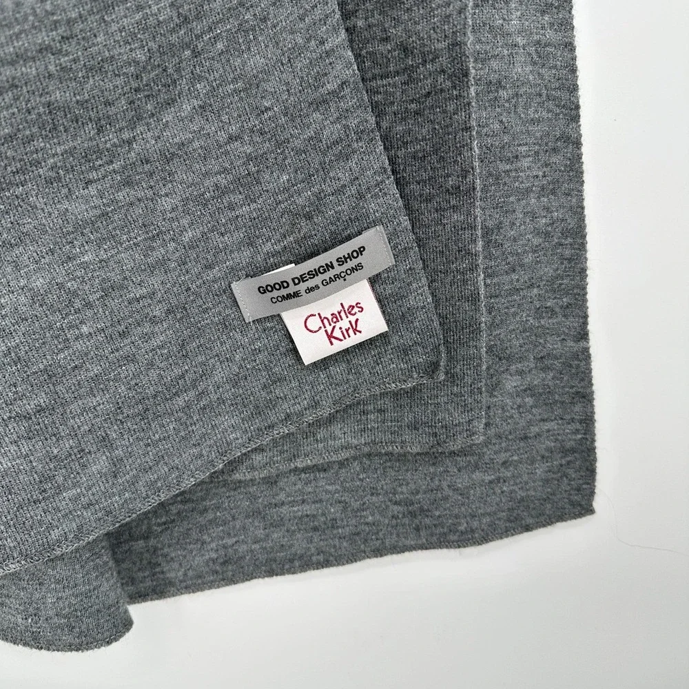 CDG Comme des Garcons Good Design Shop Grey Knit Scarf England Charles Kirk RARE